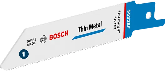 Hoja de sierra recíproca para metal fino Bosch S522EF.