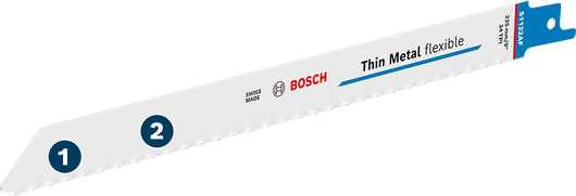 Bosch S 1122 AF Thin Metal flexible saw blade for bi-metal cutting.