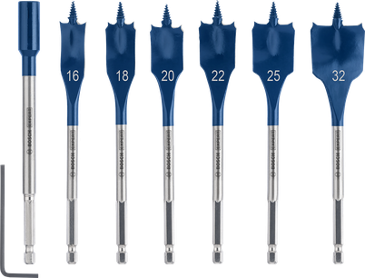 Set De 6 Mèches Plates Bosch Expert SelfCut - Ø 14-24mm Pour Bois Tendre