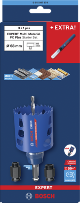 Bosch EXPERT Multi Material Starter Kit mit Bohrlochmarkierer.