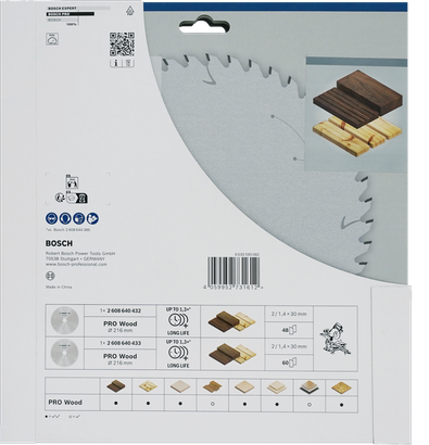 Bosch PRO Wood Circular Saw Blade 216 mm promo pack.