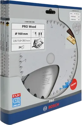 Bosch PRO Wood Kreissägeblatt 160 mm 3er-Pack.