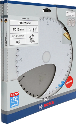 Bosch PRO Wood Kreissägeblatt 216 mm 2 Stück Aktionspackung.