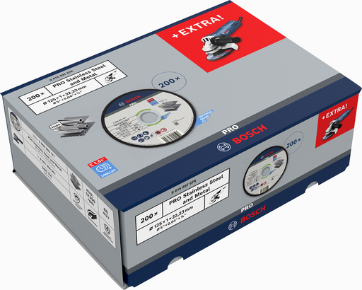 Conjunto de discos de corte Bosch GWS 750 de 125 mm.