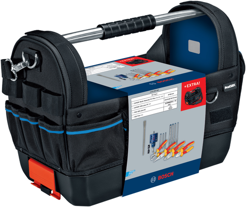 Bosch Elektriker-Werkzeugkoffer mit isolierten Handwerkzeugen.