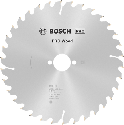 Bosch Professional Hoja de sierra circular PRO Wood, 216 x 2,6 x 30 mm, T34 · 2608838409