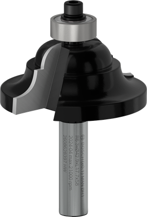 Bosch Professional Broca fresadora PRO para moldura y moldura cóncava, R 6,3, vástago de 8 mm · 2608628397