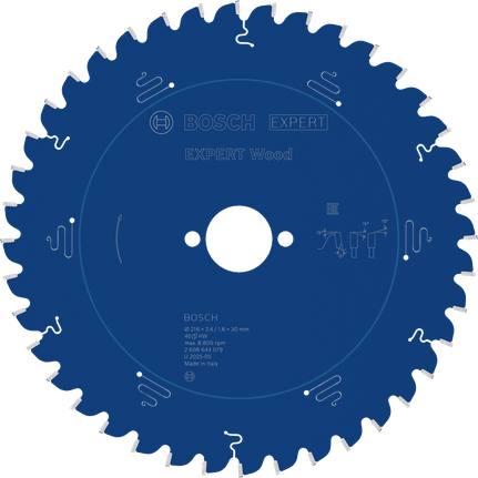 Bosch Professional Hoja de sierra circular EXPERT Wood, 216 x 2,4/1,8 x 30 mm, T40 · 2608644079