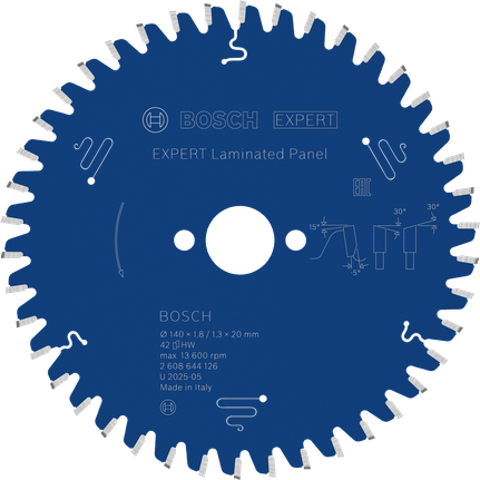 Bosch Professional Hoja de sierra circular EXPERT Laminated Panel, 140 x 1,8/1,3 x 20 mm, T42 · 2608644126