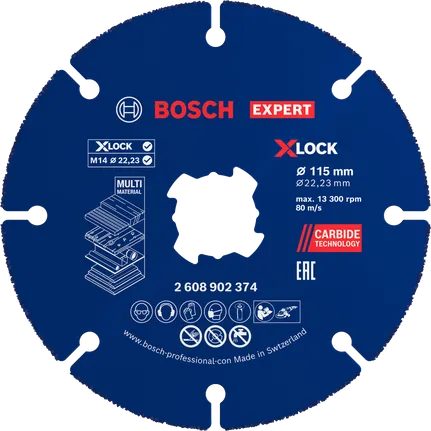Bosch Professional Disco de corte con diamante EXPERT Multi Material, 115 x 22,23 mm, X-LOCK, 10 uds. · 2608902376