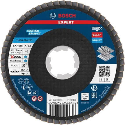 Bosch Professional Disco de láminas EXPERT X782, en ángulo, 115 mm, G40, X-Lock · 2608626213