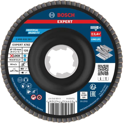 Bosch Professional Disco de láminas EXPERT X782, recto, 115 mm, G120, X-Lock · 2608626261