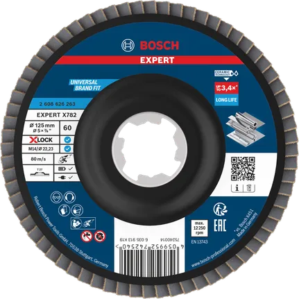 Bosch Professional Disco de láminas EXPERT X782, recto, 125 mm, G60, X-Lock · 2608626263