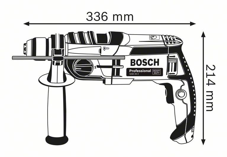 Taladro percutor BOSCH GSB20-2 RE 800w - Equipmaster.co