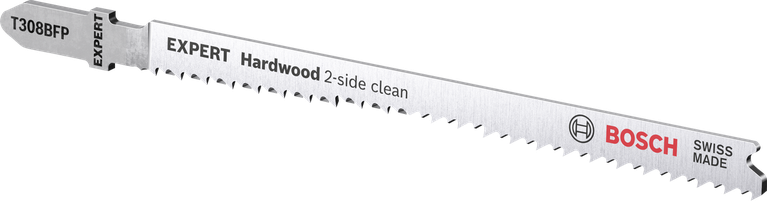 Bosch Expert Hardwood 2-side clean jigsaw blade.