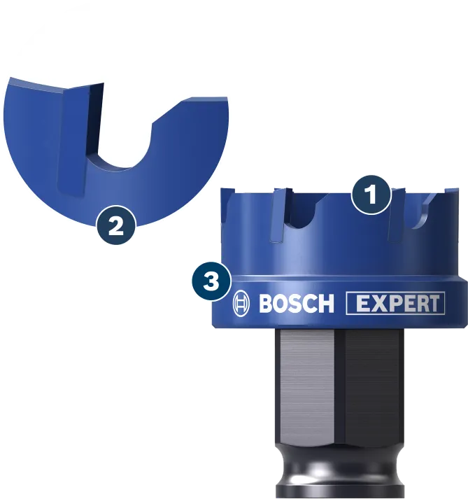 Bosch Expert hulsav med hårdmetalfortænder til genstridige materialer.