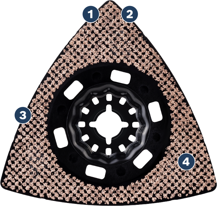 Piastra abrasiva in carburo Bosch per fughe e piastrelle.