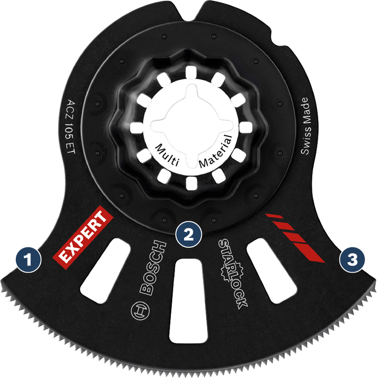 Bosch Expert Starlock multi material oscillating saw blade.