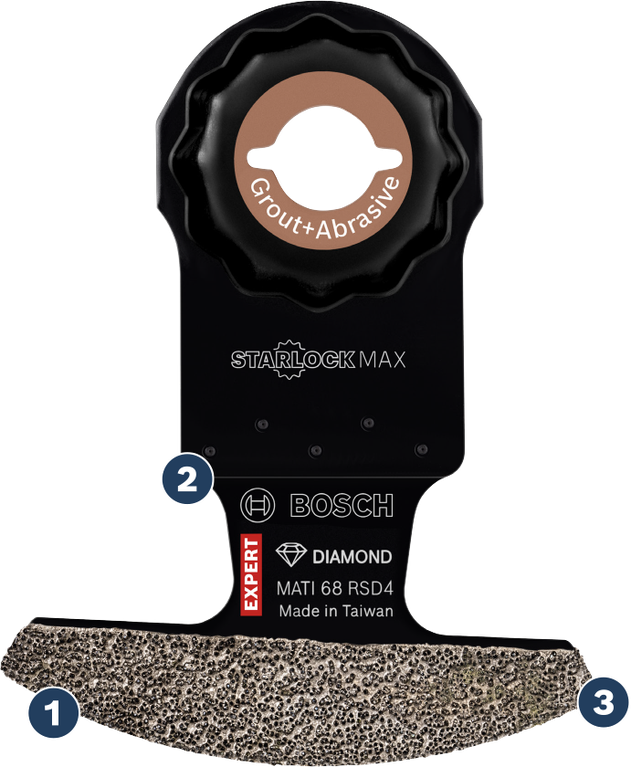 Bosch diamantvoeg- en slijpblad voor Starlock Max.