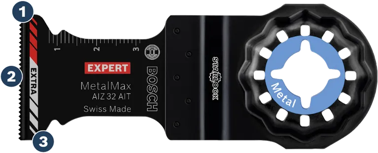 Bosch MetalMax AIZ 32 AIT Starlock blade for metal cutting.