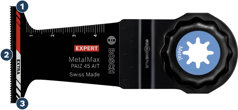 Bosch EXPERT MetalMax Oscillating Multitool Blade – PAIZ 45 AIT, 45mm Width, For Cutting Steel & Stainless Steel