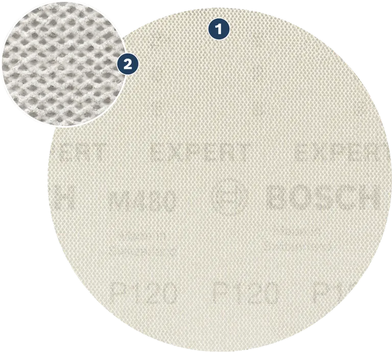 Bosch Expert slipnätsskiva med närbildsstruktur.