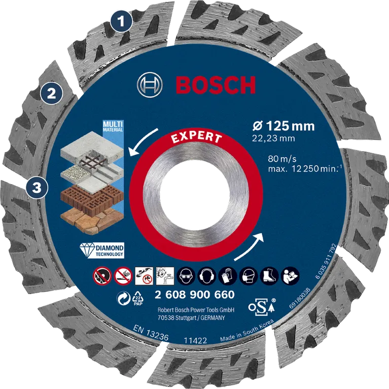 Bosch Expert multi-material diamond cutting disc 125mm.