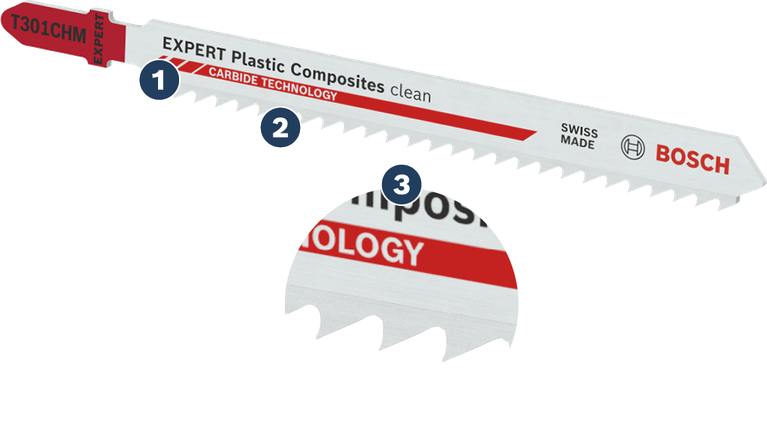 להב פאזל Bosch T301CHM לחומרים מרוכבים מפלסטיק.