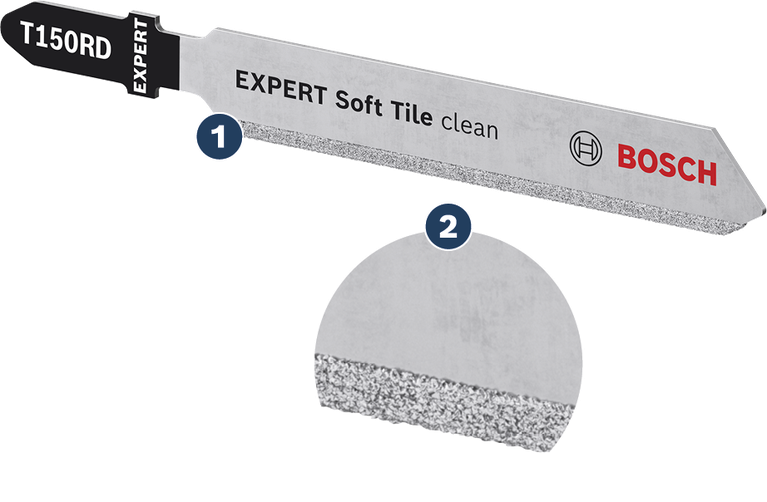 Пильное полотно Bosch EXPERT Soft Tile Clean T150RD с алмазной крошкой.