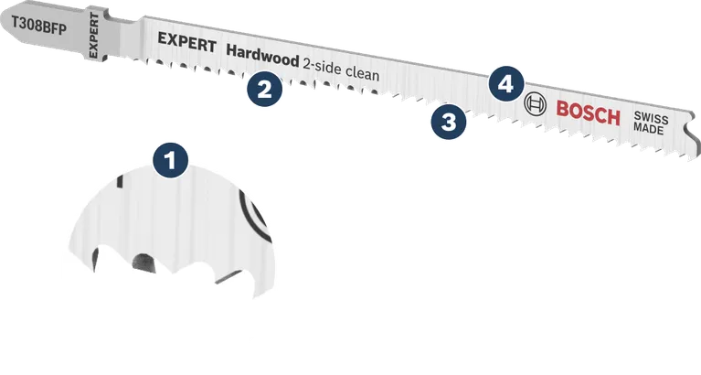 Двостороннє чисте полотно для лобзика Bosch EXPERT Hardwood.