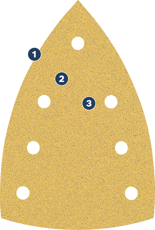 Bosch slippapper för flerhålsslipmaskiner.