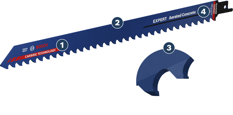 Lamă de ferăstrău sabie Bosch Expert pentru beton aerat cu tehnologie din carbură.