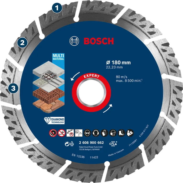 Bosch Експерт вишенаменска дијамантска резна плоча.