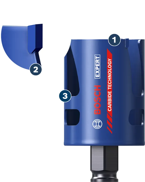 Bosch Expert hulsav med hårdmetalteknologi til genstridige materialer.