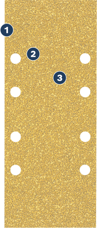 Bosch rechthoekig schuurpapier met stofafzuiggaten.