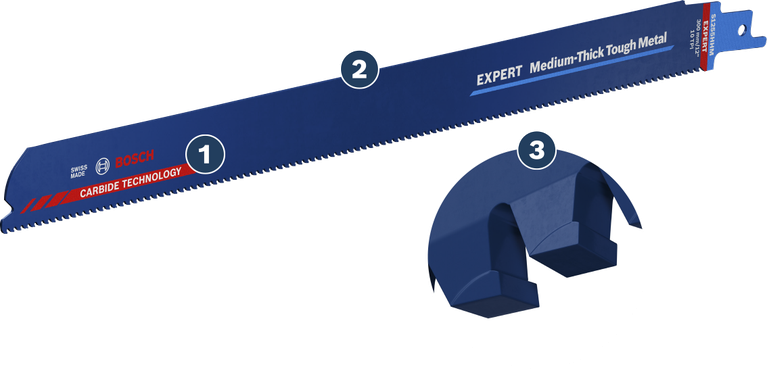 Bosch ЕКСПЕРТ сечиво сабљасте тестере средње дебеле чврсте металне величине.