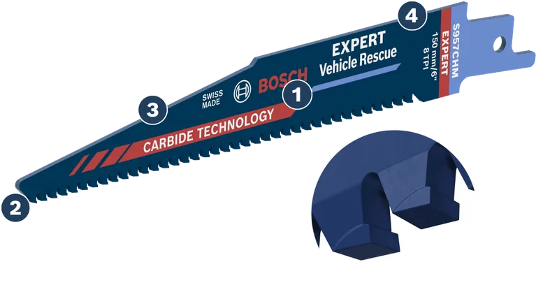 Bosch Expert Vehicle Rescue saw blade with carbide teeth.