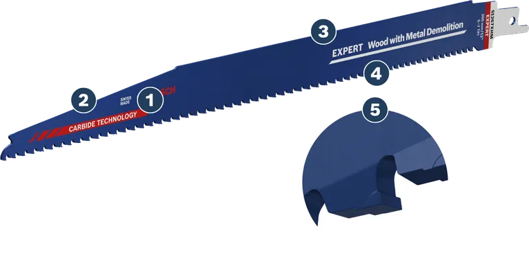 Bosch EXPERT Trä med metallrivning i hårdmetall.