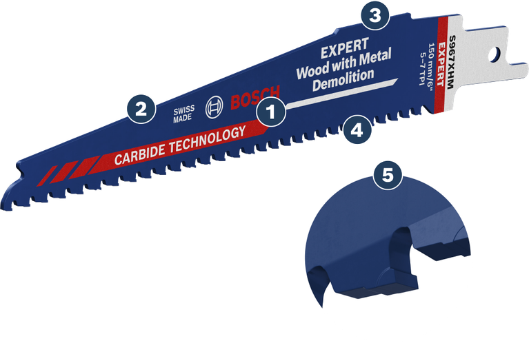 Bosch Expert wood with metal demolition saw blade.