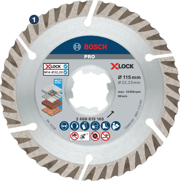 Bosch X-LOCK 115mm multi material diamond cutting disc.