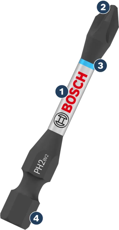 Embout de tournevis Bosch PH2 extra dur.