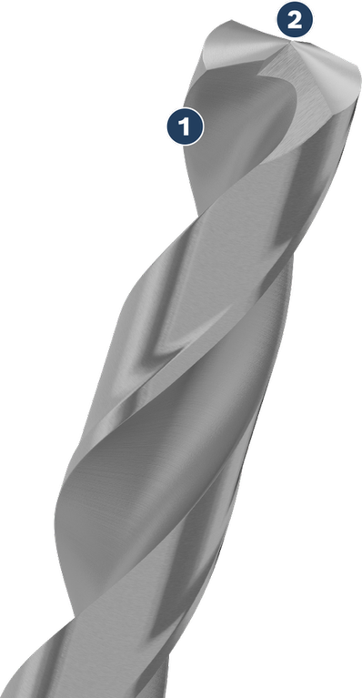 Bosch metal drill bit with precision ground tip.