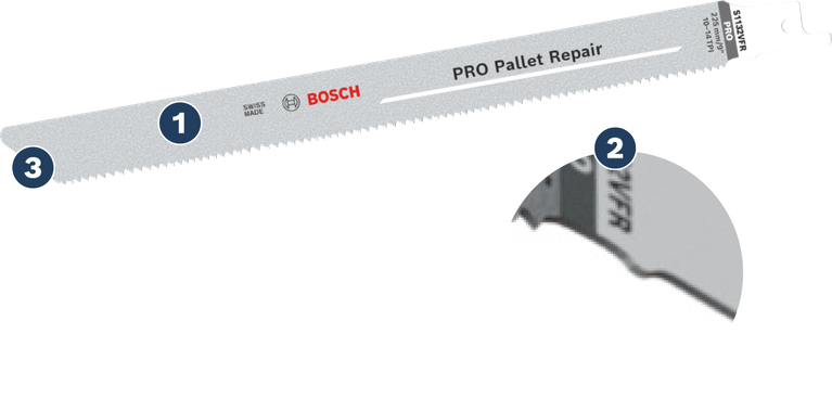 Bosch PRO Pallet Repair reciprocating saw blade.