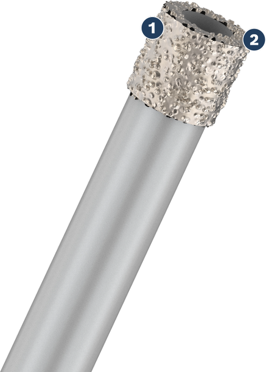 Bosch PRO Ceramic dry drill bit with diamond coating.