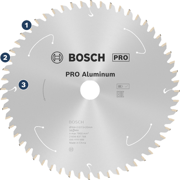 Bosch PRO Aluminium cirkelzaagblad voor het zagen van metaal.