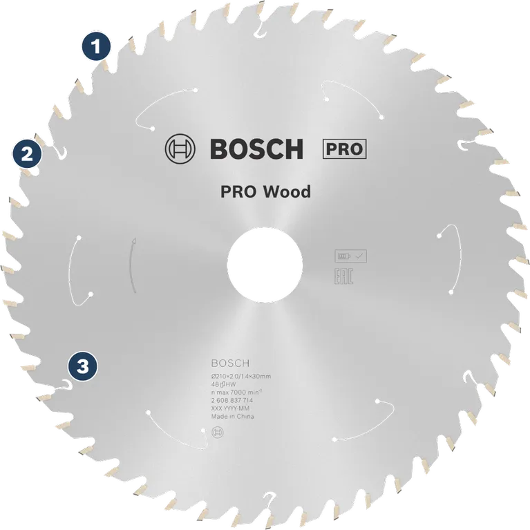 Bosch PRO Wood circular saw blade for wood cutting.