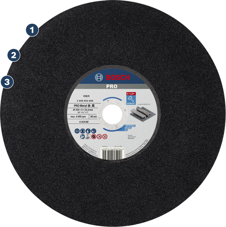 Disco de corte Bosch PRO Metal para trabajos robustos en metal.