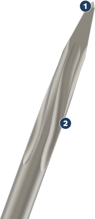 Bosch SDS plus chisel with pointed tip for demolition.