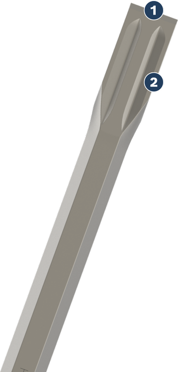 إزميل Bosch المسطح SDS max مع حافة قطع مثالية.