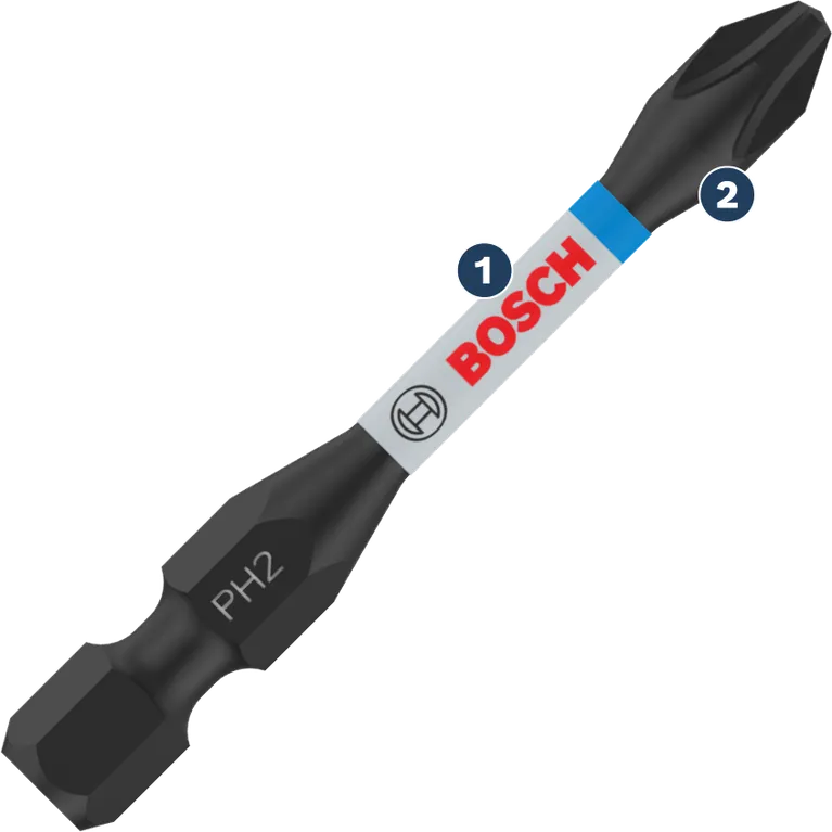 Bosch PH2 skruvmejselbits med förstärkt torsionszon.